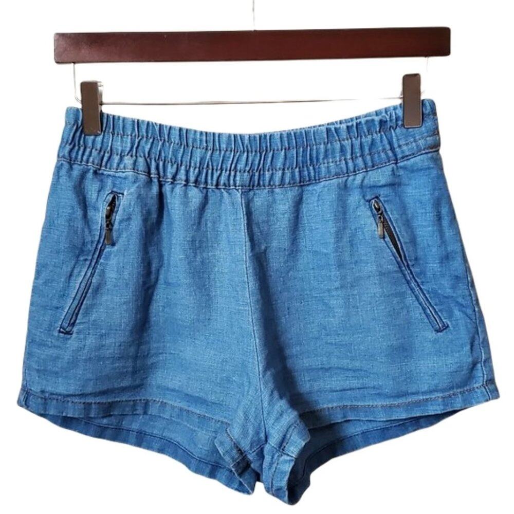 Zara Basic Elastic Waist Linen Shorts